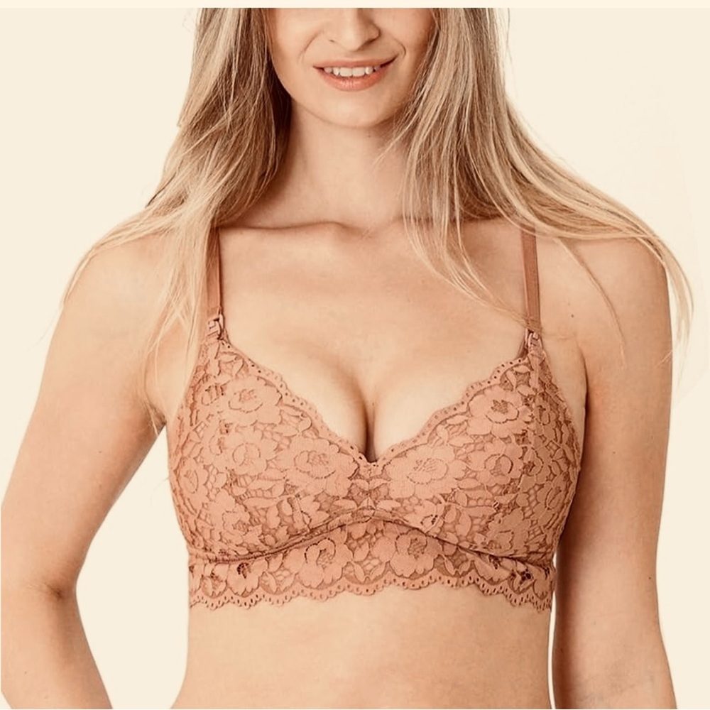 MOMANDA Women’s Lace Nursing Bra Bralette – Size 38DD (38E) Maternity
